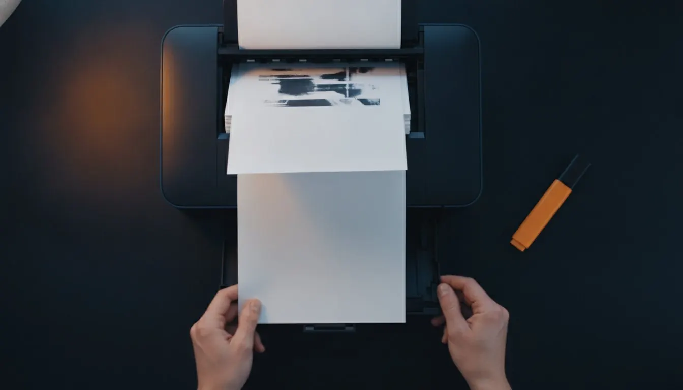 A stack of paper being reinserted into a printer tray
