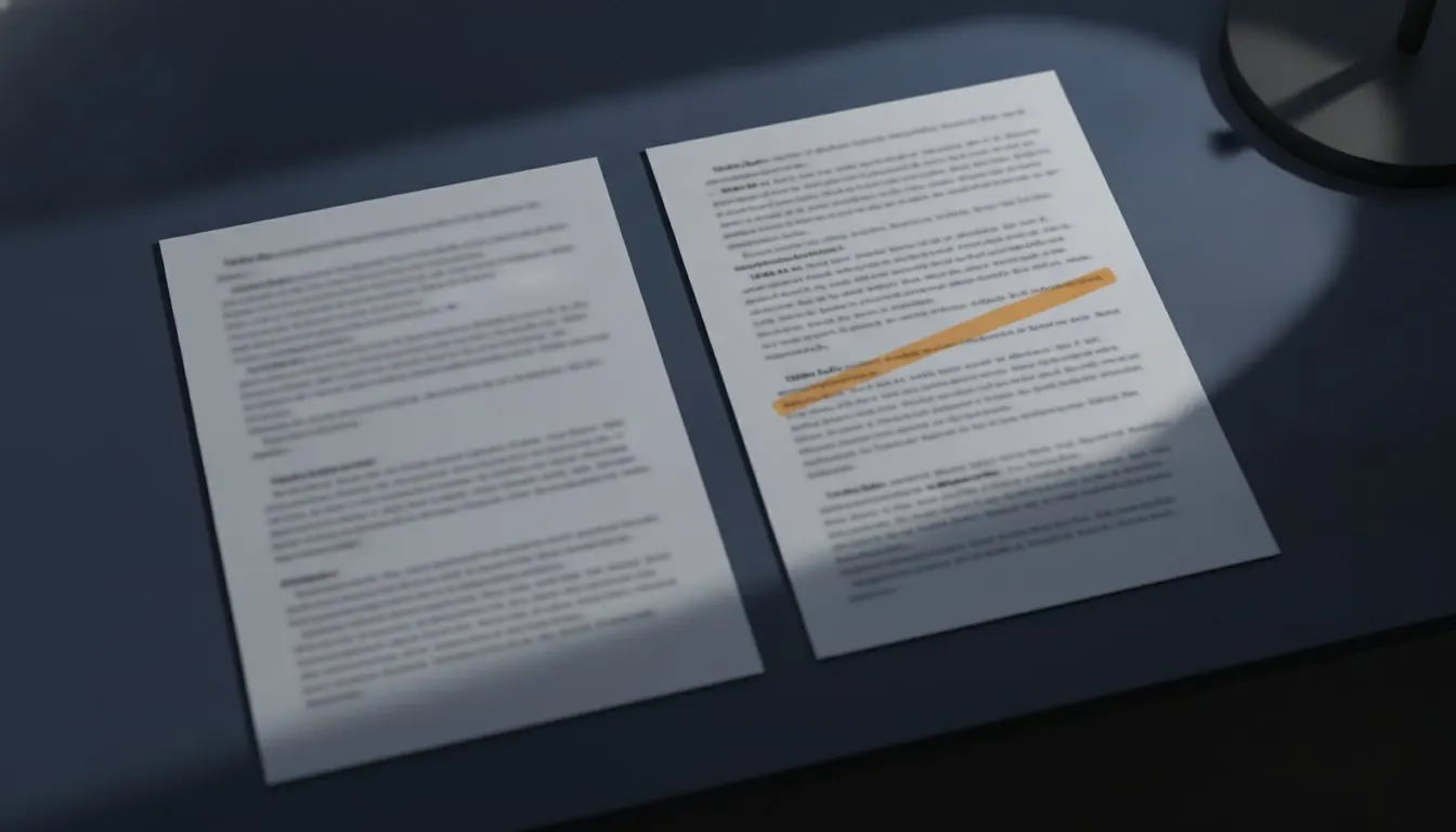 The same document shown twice with subtly different line breaks