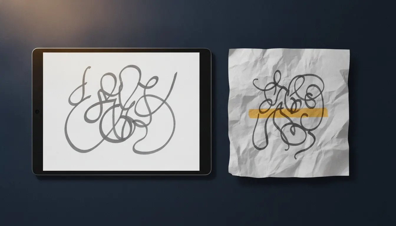 A submitted document open on a screen showing clean scanned handwriting