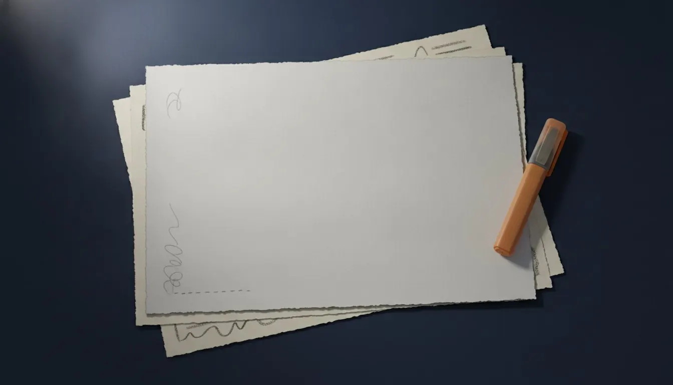 An annotated report page resting on a stack of marked papers