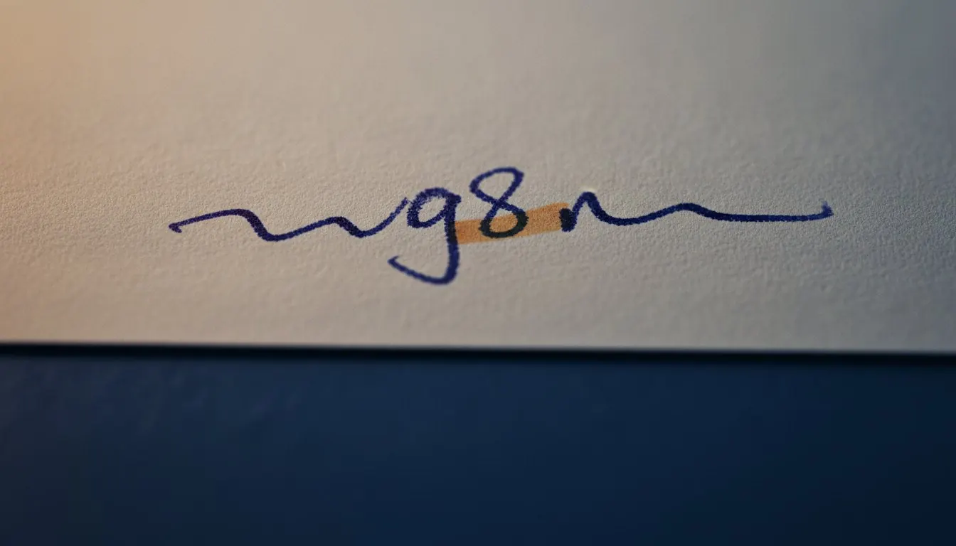 A handwritten line with one ambiguous character